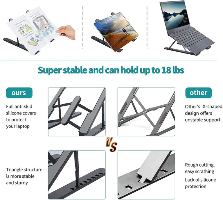 Foldable laptop stand for bed lightweight ventilate portable laptop