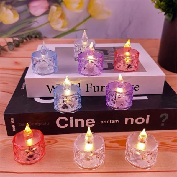 Pack Of 12 Warm White Flameless Led Tealight Candle Decorative Battery Operated Tea Lights